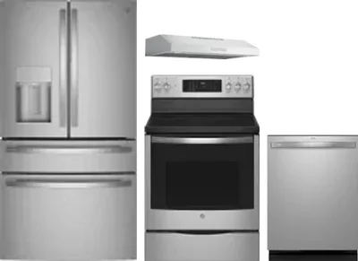 4 Piece Package Includes Refrigerator, Range, Hood And Dishwasher
